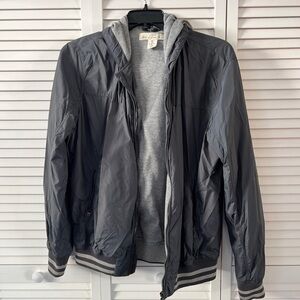 H&M Men's Charcoal Windbreaker with Hood